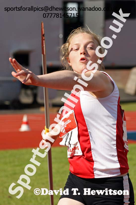 Inter girls javelin, English Schools Track and Field. Photo: David T. Hewitson/Sports for All Pics